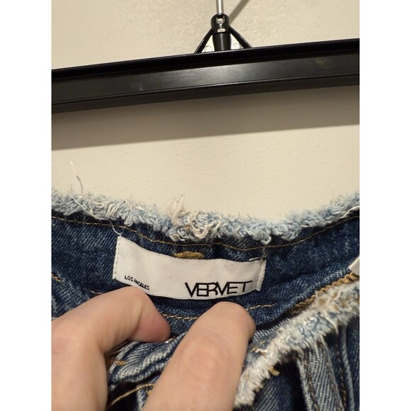 Vervet Flying Monkey Distressed High-Waisted Denim Jeans Size 24 Blue - Picture 2 of 7
